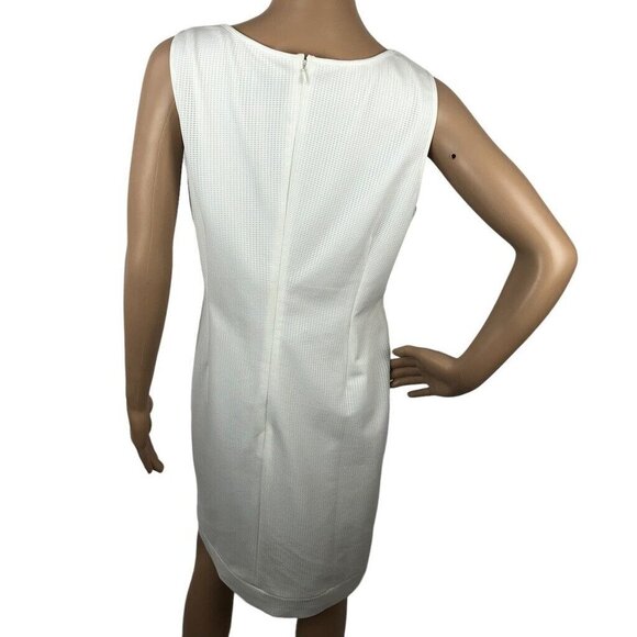 Vince Camuto White Floral Lace Pencil Sheath‎ Dress Sleeveless Bodycon Size 14 - Picture 5 of 7